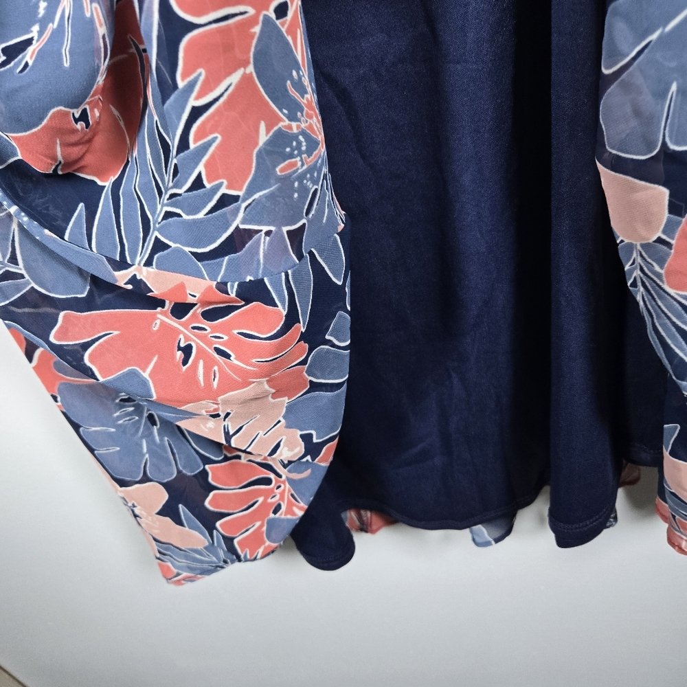 Lulus Fragrant Blooms Navy Blue Pink Tropical Floral Print Maxi Dress Size Small - Picture 8 of 16